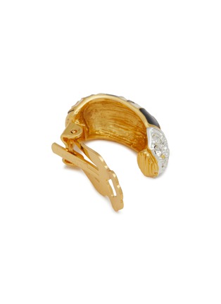 Detail View - Click To Enlarge - LANE CRAWFORD VINTAGE ACCESSORIES - Joan Rivers Enamel Diamante Gold Tone Clip On Earrings