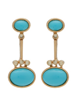 Main View - Click To Enlarge - LANE CRAWFORD VINTAGE ACCESSORIES - Vintage Panetta Gold Tone Faux Turquoise Earrings