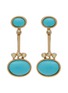 Main View - Click To Enlarge - LANE CRAWFORD VINTAGE ACCESSORIES - Vintage Panetta Gold Tone Faux Turquoise Earrings