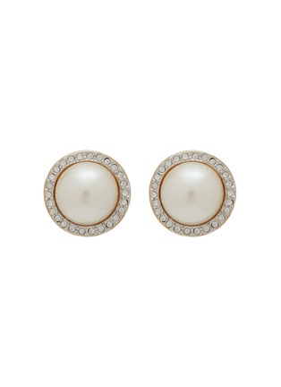 Main View - Click To Enlarge - LANE CRAWFORD VINTAGE ACCESSORIES - Vintage Carloee Gold Tone Faux Pearl Clip On Earrings
