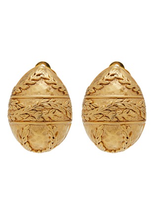 Main View - Click To Enlarge - LANE CRAWFORD VINTAGE ACCESSORIES - Vintage Joan Rivers Gold Tone Egg Shape Earrings