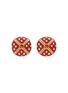 Main View - Click To Enlarge - LANE CRAWFORD VINTAGE ACCESSORIES - St John Enamel Gold Tone Clip On Earrings