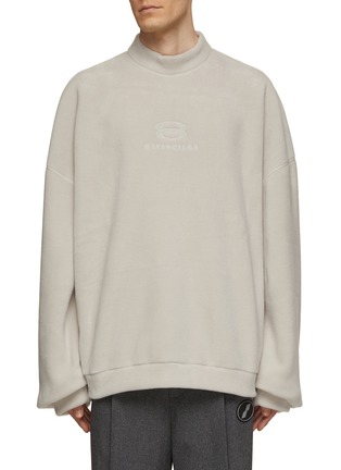 Main View - Click To Enlarge - BALENCIAGA - Tonal Embroidered Logo Fleece Sweatshirt