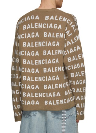 Back View - Click To Enlarge - BALENCIAGA - All Over Logo Intarsia Cardigan