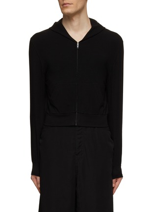 Main View - Click To Enlarge - BALENCIAGA - Cropped Fitted Zip Up Hoodie