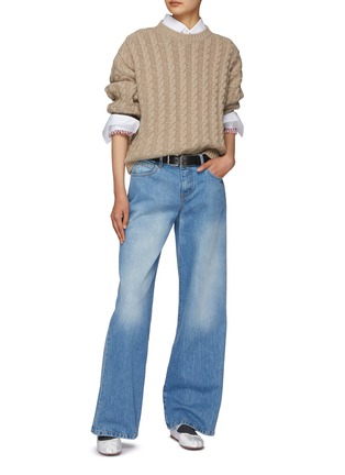 Figure View - Click To Enlarge - MIU MIU - Cable Knit Sweater