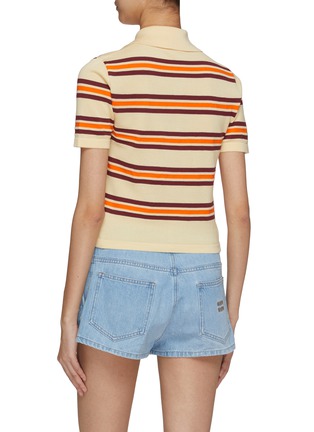 Back View - Click To Enlarge - MIU MIU - Striped Fitted Polo