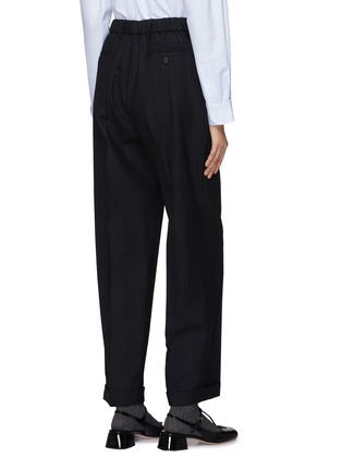 Back View - Click To Enlarge - MIU MIU - Chalkstripe Carrot Leg Wool Pants