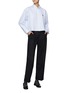 Figure View - Click To Enlarge - MIU MIU - Chalkstripe Carrot Leg Wool Pants