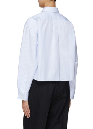 Back View - Click To Enlarge - MIU MIU - Cropped Cotton Poplin Shirt