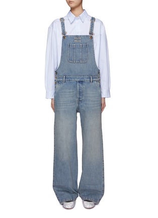 Main View - Click To Enlarge - MIU MIU - Classic Denim Overalls