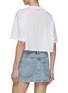 Back View - Click To Enlarge - MIU MIU - Cropped Sequin Logo Cotton T-Shirt