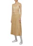 Figure View - Click To Enlarge - MIU MIU - Pleated Lamé Midi Skirt