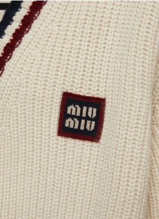  - MIU MIU - Tennis Stripe Cashmere Cardigan