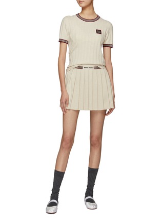 Figure View - Click To Enlarge - MIU MIU - Pleated Tennis Mini Skirt