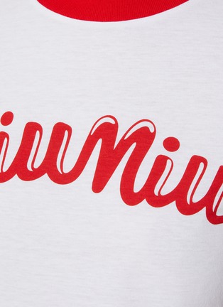  - MIU MIU - Cropped Retro Logo Cotton T-Shirt