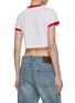 Back View - Click To Enlarge - MIU MIU - Cropped Retro Logo Cotton T-Shirt