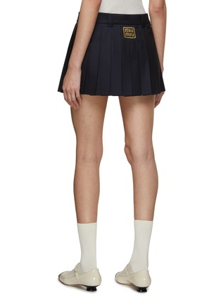 Back View - Click To Enlarge - MIU MIU - Pleated Logo Mini Skirt