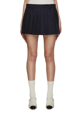 MIU MIU | Pleated Logo Mini Skirt