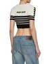 Back View - Click To Enlarge - MIU MIU - Cropped Stripe Cashmere Cardigan