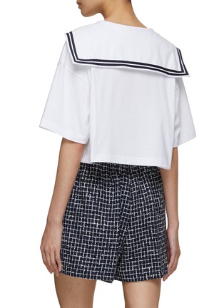 Back View - Click To Enlarge - MIU MIU - Sailor Collar Cotton T-Shirt