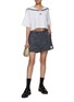Figure View - Click To Enlarge - MIU MIU - Sailor Collar Cotton T-Shirt
