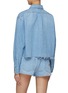 Back View - Click To Enlarge - MIU MIU - Raw Hem Boxy Denim Shirt