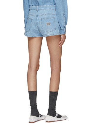 Back View - Click To Enlarge - MIU MIU - Pleated Denim Shorts