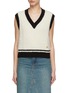 Main View - Click To Enlarge - MO&CO. - Contrast Trim Wool Blend Knit Vest