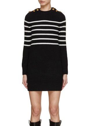 Main View - Click To Enlarge - MO&CO. - Striped Knit Mini Dress