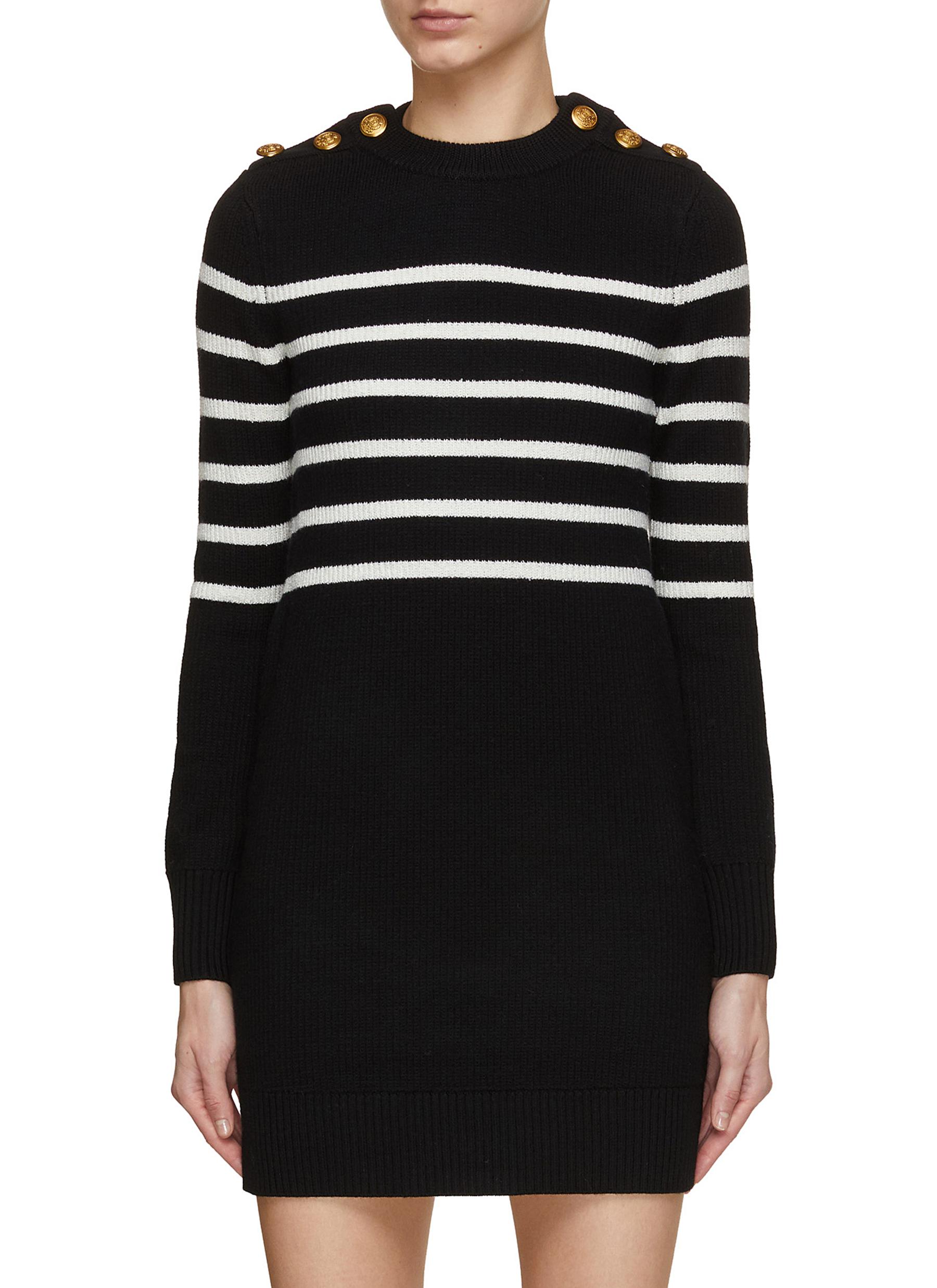 MO&CO. | Striped Knit Mini Dress | Women | Lane Crawford