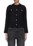Main View - Click To Enlarge - MO&CO. - Pearl Button Cropped Wool Cardigan