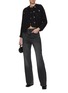 Figure View - Click To Enlarge - MO&CO. - Pearl Button Cropped Wool Cardigan