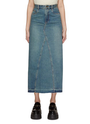 Main View - Click To Enlarge - MO&CO. - Washed Denim Maxi Skirt