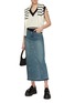 Figure View - Click To Enlarge - MO&CO. - Washed Denim Maxi Skirt