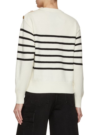 Back View - Click To Enlarge - MO&CO. - Striped Knit Sweater