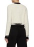 Back View - Click To Enlarge - MO&CO. - Contrast Trim Cropped Wool Blend Cardigan
