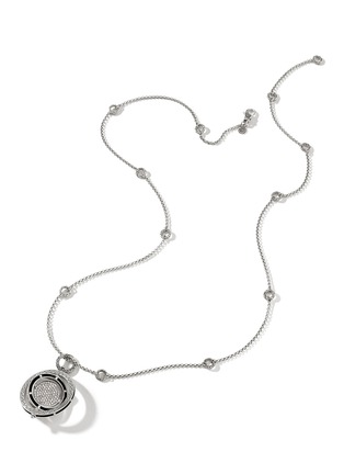 - JOHN HARDY - Moon Door Diamond Sterling Silver Rolo Chain Necklace — Size 28-30