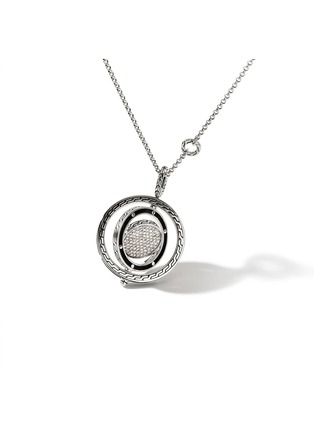  - JOHN HARDY - Moon Door Diamond Sterling Silver Rolo Chain Necklace — Size 28-30