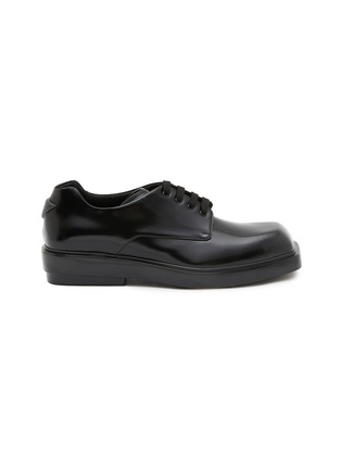 Main View - Click To Enlarge - PRADA - Spazzolato Brushed Leather Derby Shoes