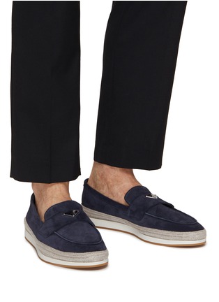 Figure View - Click To Enlarge - PRADA - Scamosciato Suede Slip On Loafers