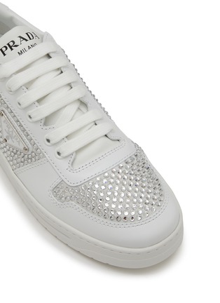 Detail View - Click To Enlarge - PRADA - Downtown Crystal Embellished Sneakers