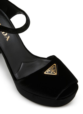 Detail View - Click To Enlarge - PRADA - 95 Velvet Platform Sandals