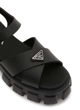 Detail View - Click To Enlarge - PRADA - Monolith Fisherman Logo Leather Sandals