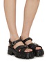Figure View - Click To Enlarge - PRADA - Monolith Fisherman Logo Leather Sandals