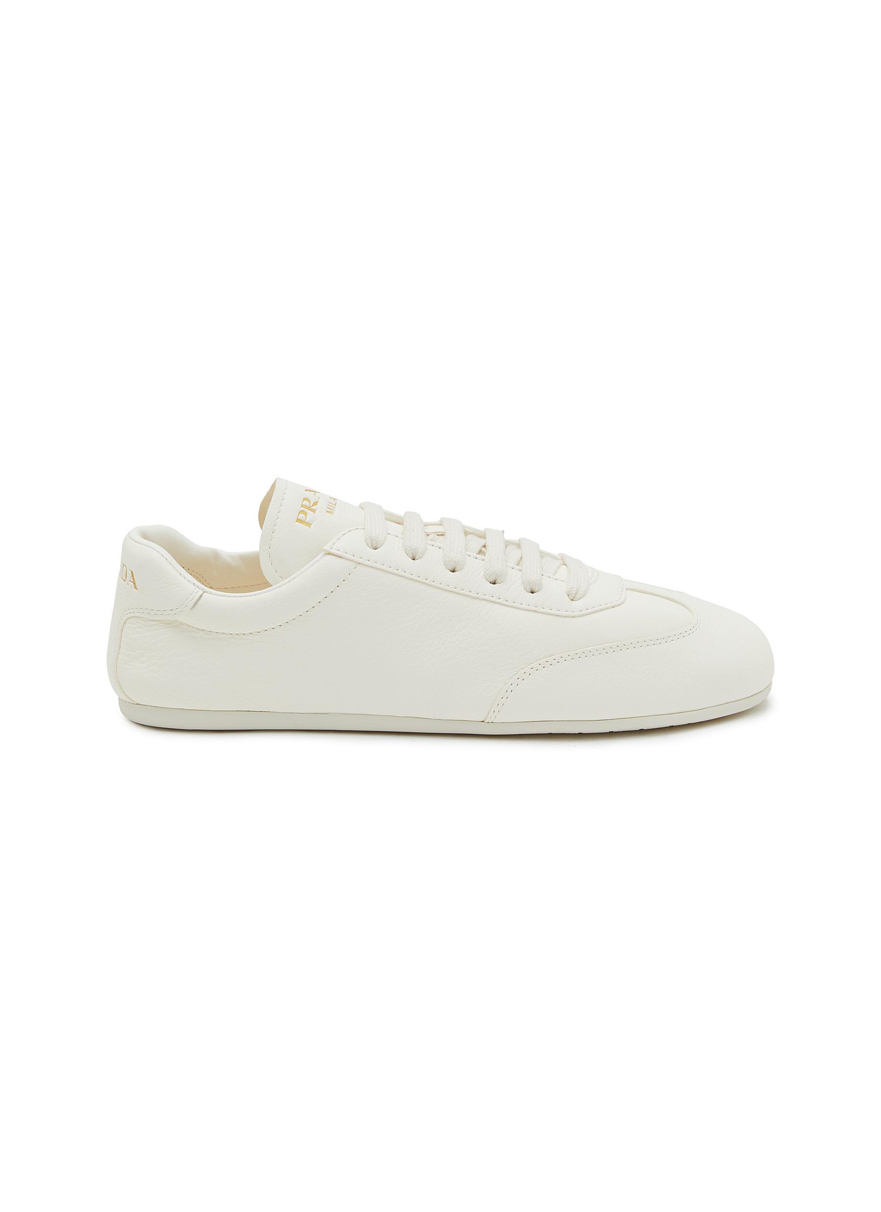 プラダ Prada Deer Leather Sneakers Prada Lane Deer Leather Sneakers | Saks Fifth Avenue
