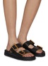 Figure View - Click To Enlarge - PRADA - Fussbett Leather Slides