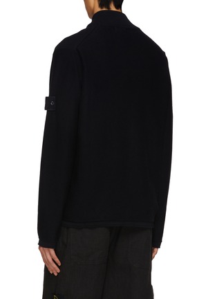 Back View - Click To Enlarge - STONE ISLAND - Ghost Mock Neck Zip Cardigan