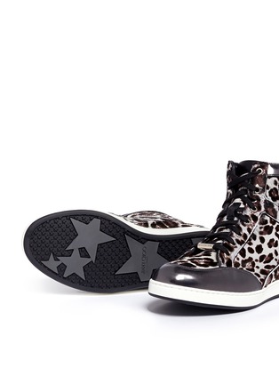 Detail View - Click To Enlarge - JIMMY CHOO - 'Tokyo' leopard print pony hair high-top sneakers