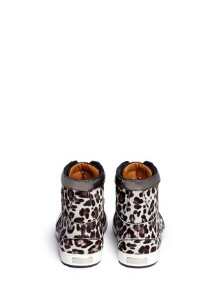 Back View - Click To Enlarge - JIMMY CHOO - 'Tokyo' leopard print pony hair high-top sneakers